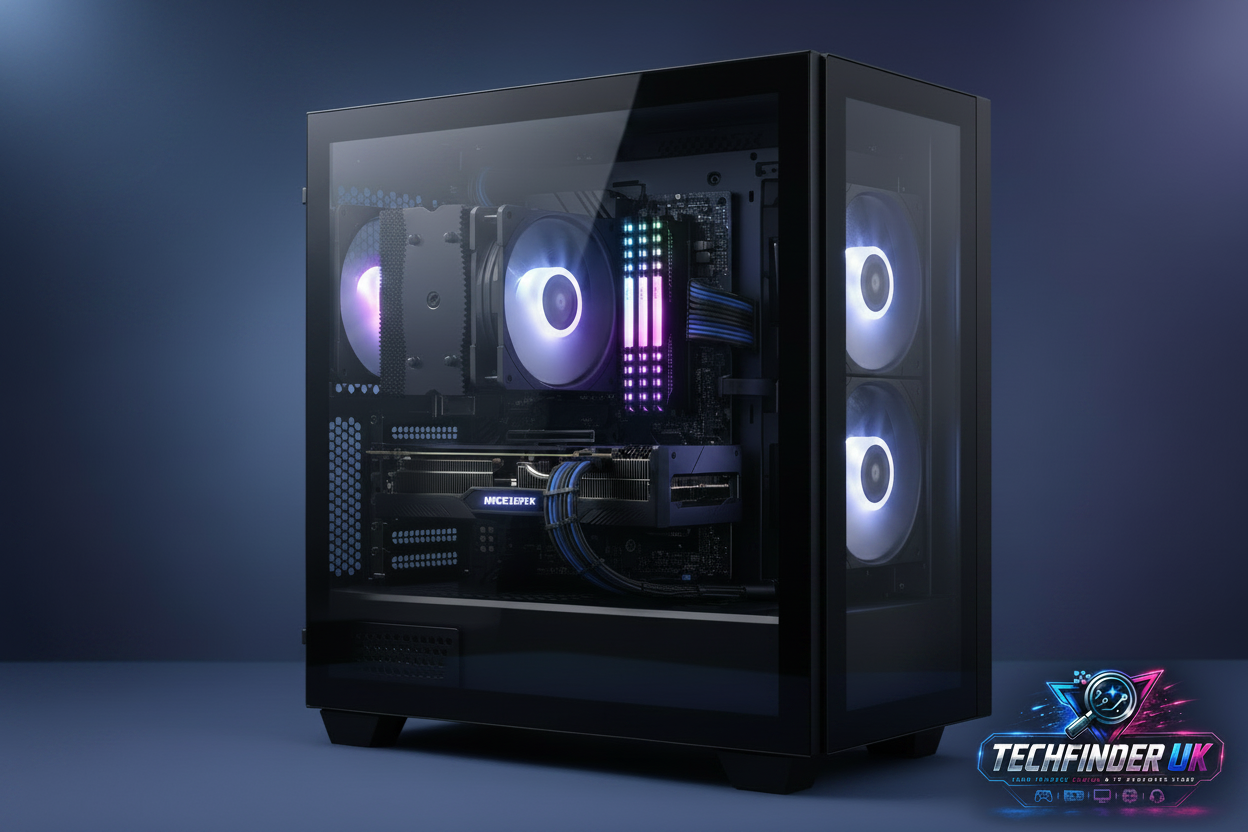 Custom gaming PC with RGB cooling for a 2026 gaming PC build guide
