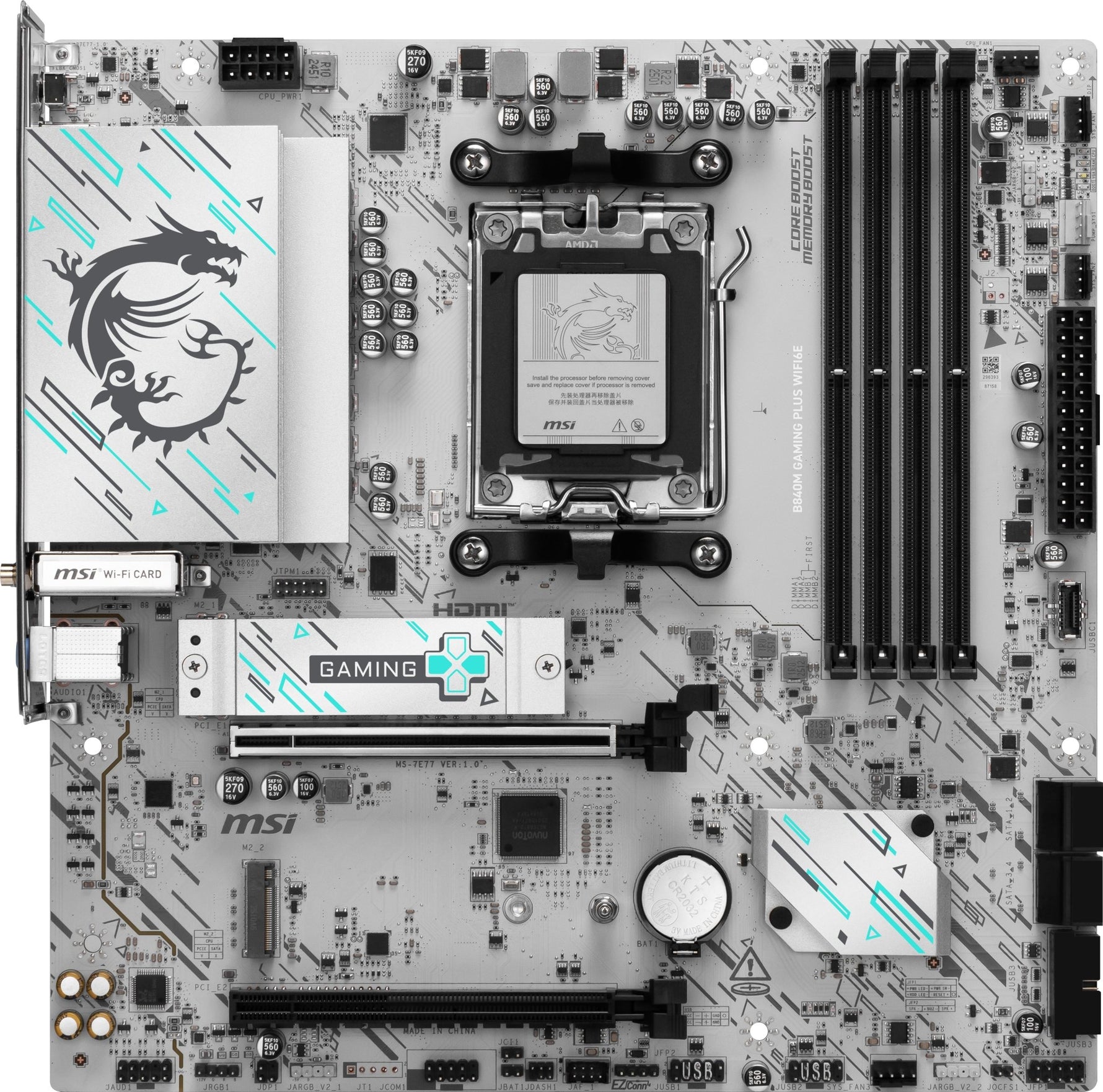 MSI B840M Gaming Plus WiFi6E AM5 Micro ATX Motherboard - MSI | TechFinder UK