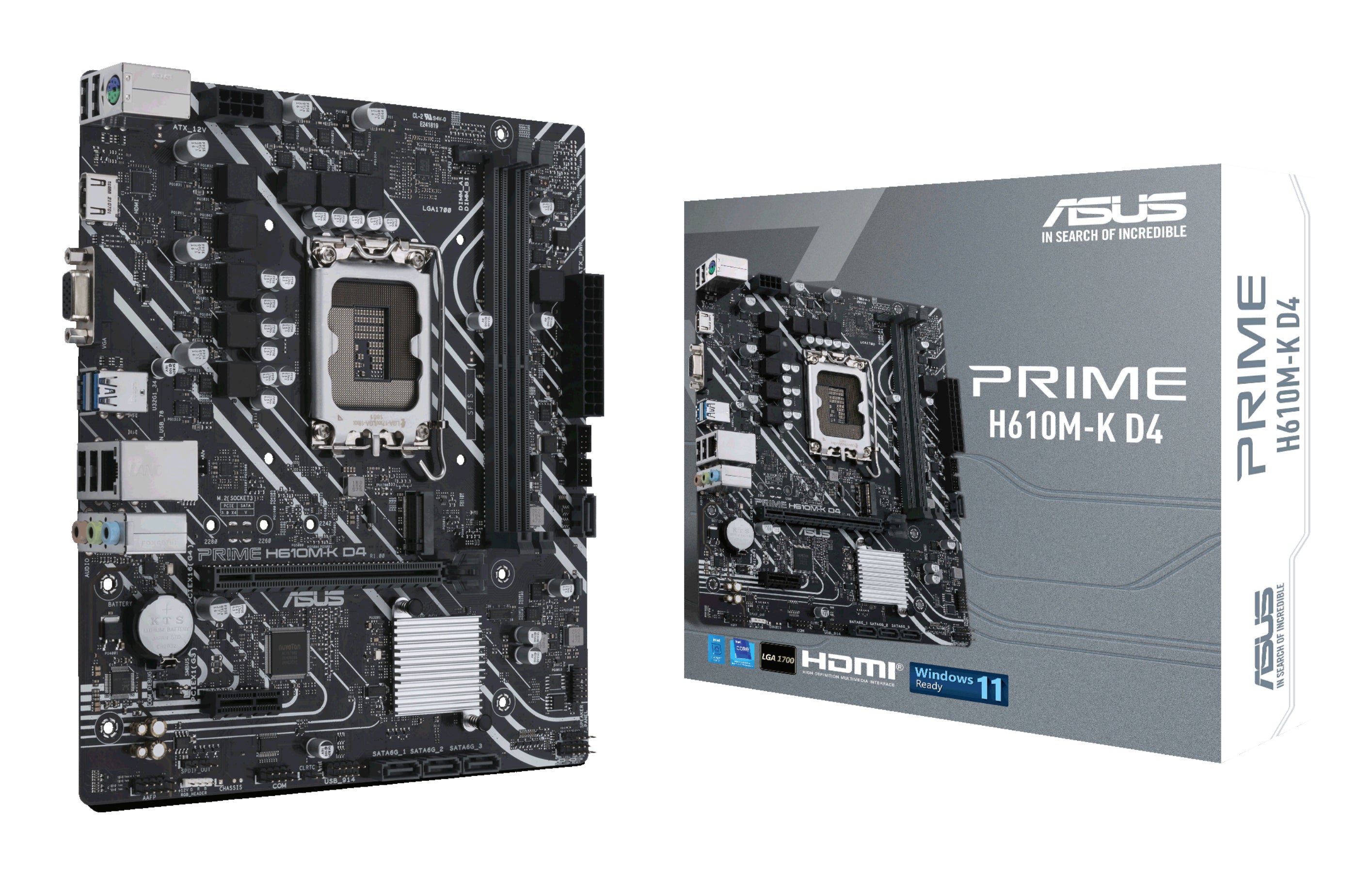 ASUS PRIME H610M-K D4 Intel LGA1700 Micro-ATX DDR4 Motherboard