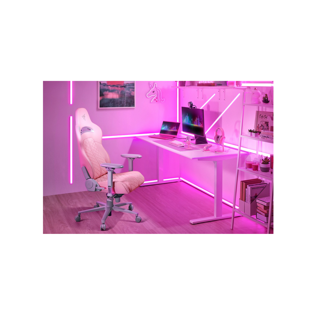 Razer Enki Gaming Chair with 4D Armrests and Lumbar Support (Quartz)