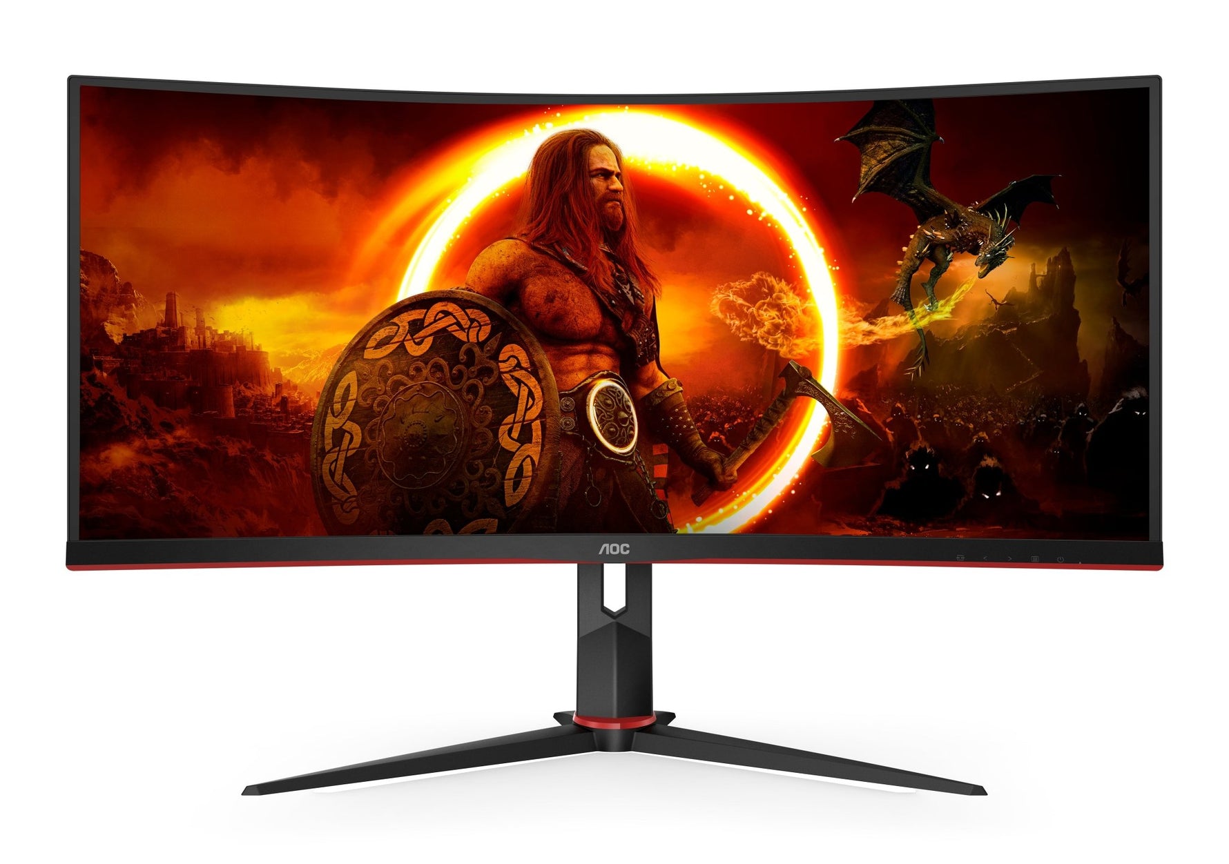 AOC CU34G2XP 34" Ultrawide WQHD 180Hz Curved VA Gaming Monitor - AOC | TechFinder UK