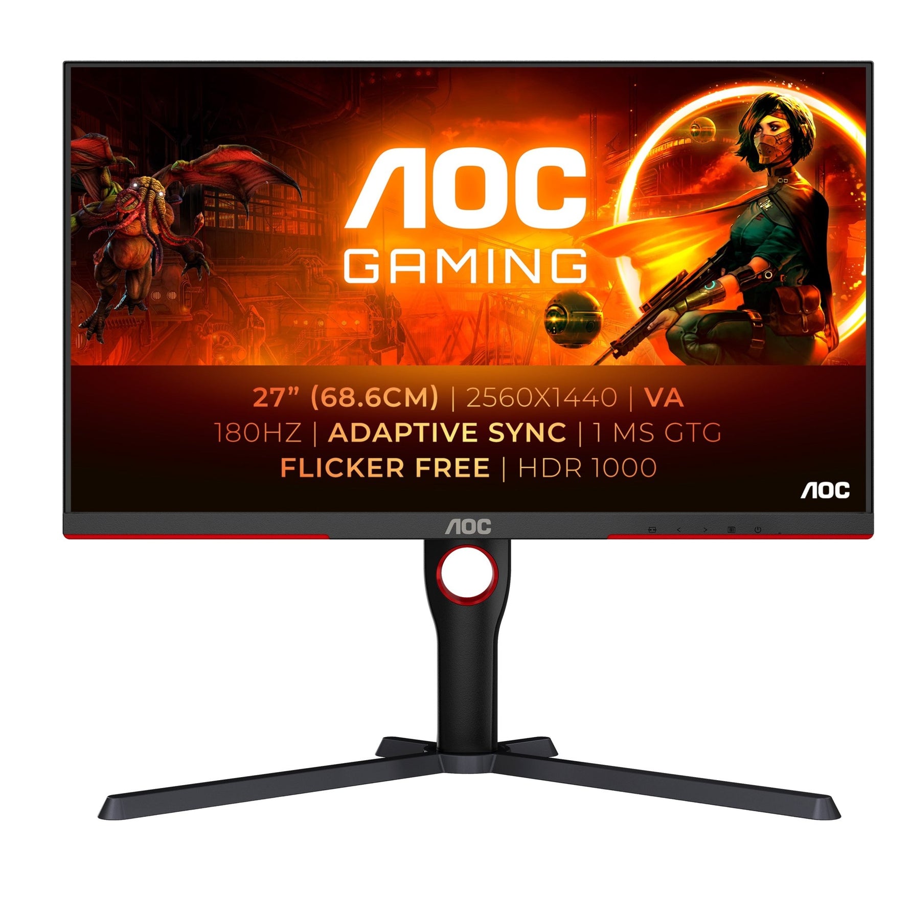 AOC Q27G3XMN 27" QHD 180Hz VA Gaming Monitor - AOC | TechFinder UK