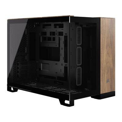 Corsair 2500X Micro ATX Dual Chamber PC Case Black/Walnut Wood - CORSAIR | TechFinder UK