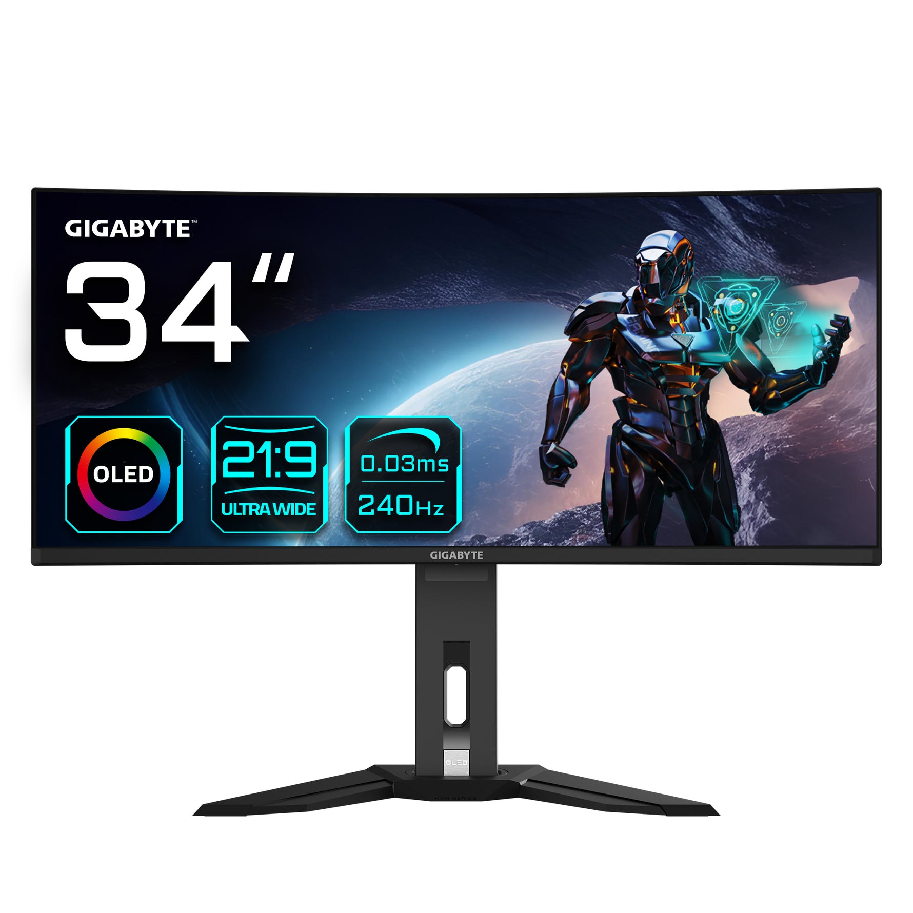 Gigabyte MO34WQC2 34" Ultrawide WQHD 240Hz Curved OLED Gaming Monitor - GIGABYTE | TechFinder UK