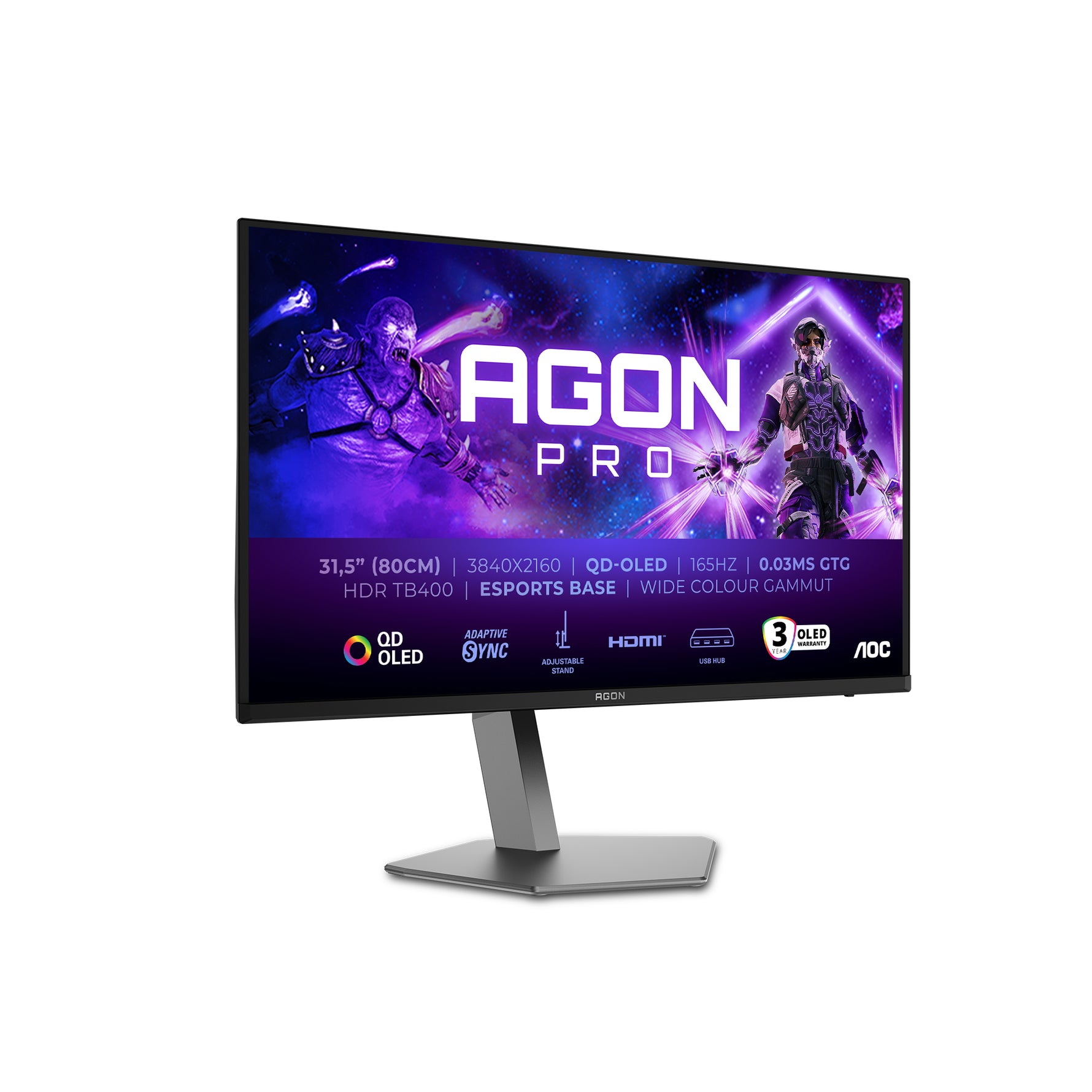 AOC AG326UD 31.5" 4K 165Hz QD - OLED Gaming Monitor - AOC | TechFinder UK