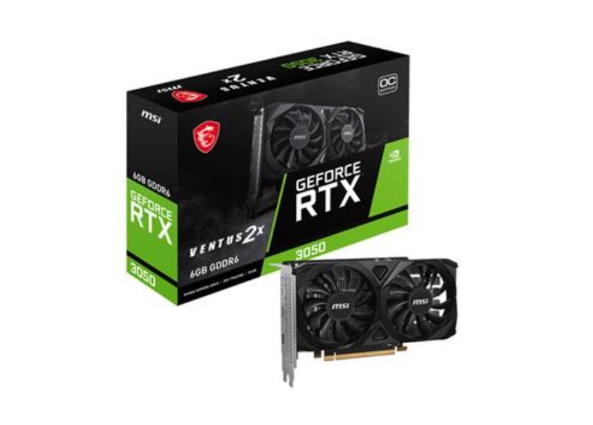 MSI GeForce RTX 3050 Ventus 2X E OC 6GB GDDR6 Graphics Card - MSI | TechFinder UK