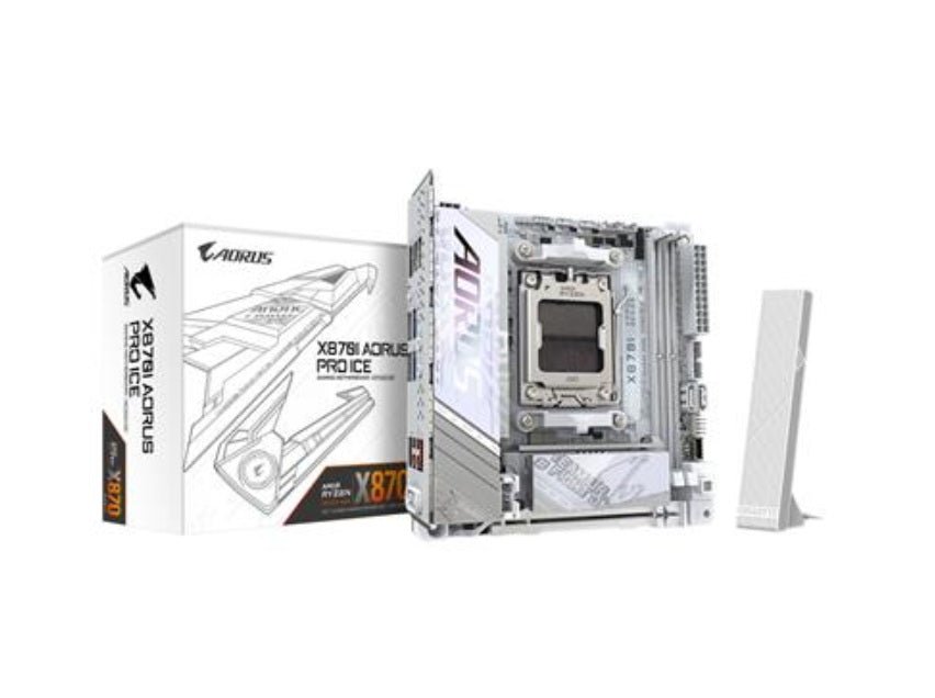 Gigabyte X870I Aorus Pro Ice X870 AM5 Mini - ITX - GIGABYTE | TechFinder UK