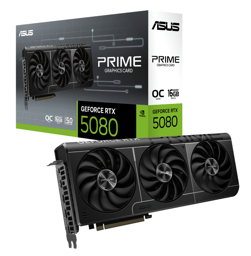 ASUS GeForce RTX 5080 Prime OC 16GB GDDR7 Graphics Card - ASUS | TechFinder UK