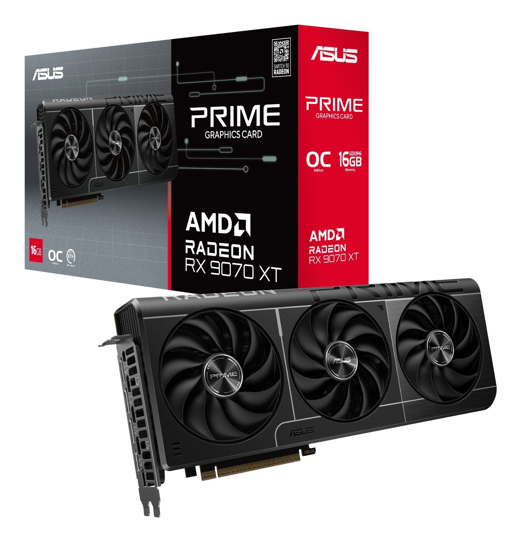 ASUS Radeon RX 9070 XT Prime OC 16GB GDDR6 Graphics Card - ASUS | TechFinder UK