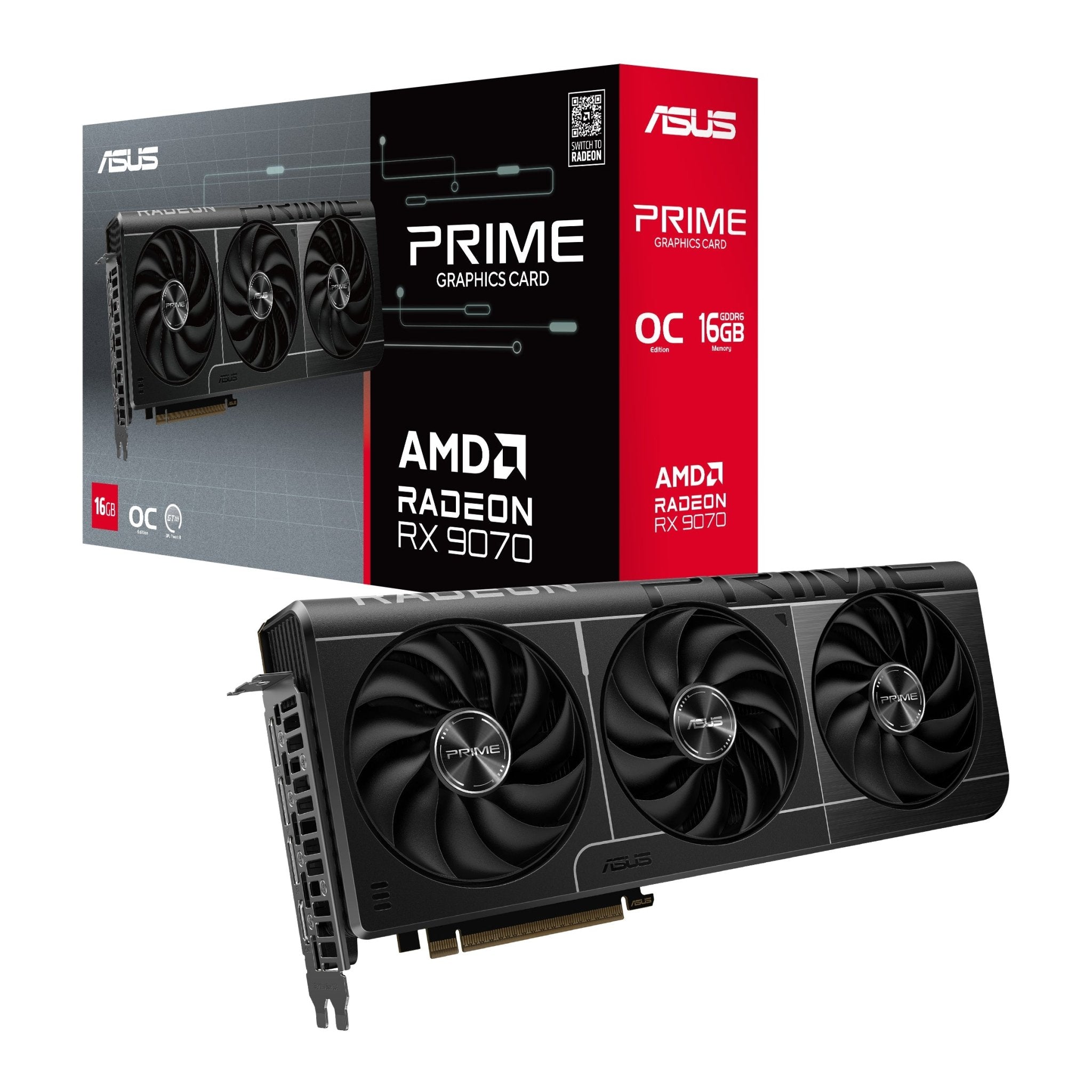 ASUS Radeon RX 9070 Prime OC 16GB GDDR6 Graphics Card - ASUS | TechFinder UK