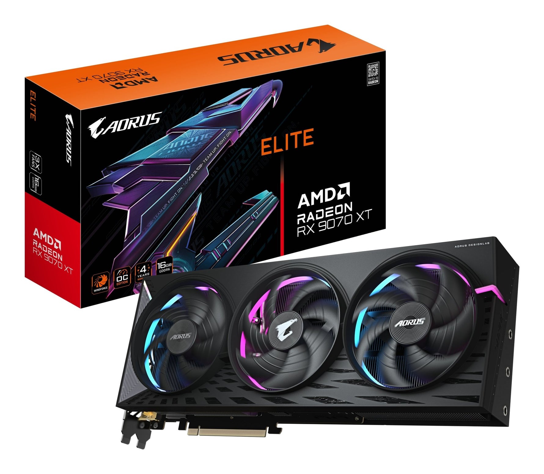 AORUS Radeon RX 9070 XT Elite 16GB GDDR6 Graphics Card - AORUS | TechFinder UK