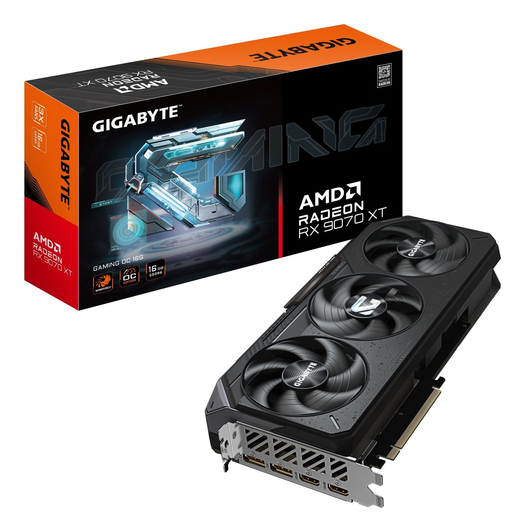 Gigabyte Radeon RX 9070 XT Gaming OC 16GB GDDR6 Graphics Card - Gigabyte | TechFinder UK