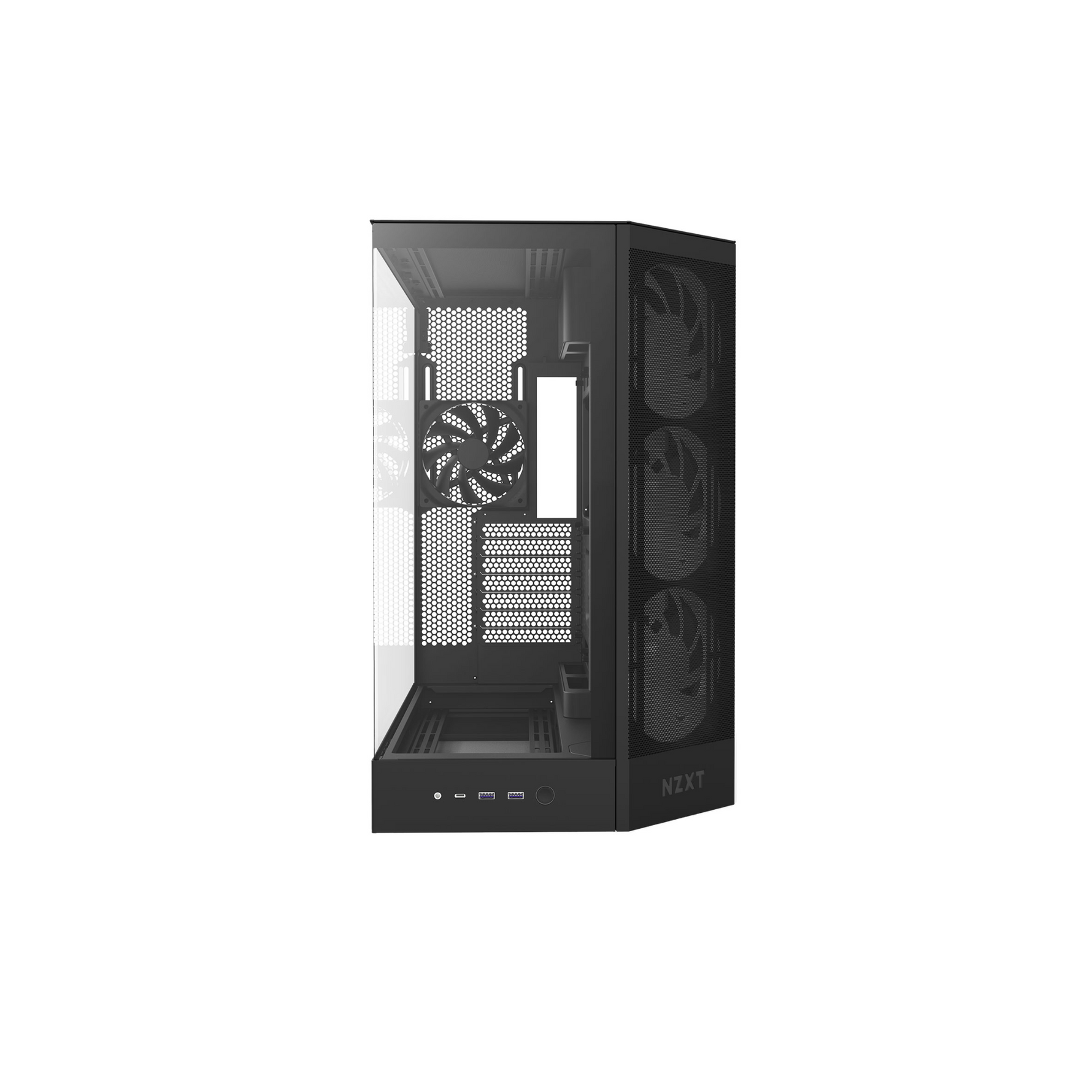 NZXT H9 Flow RGB Dual Chamber Mid Tower Case - Black