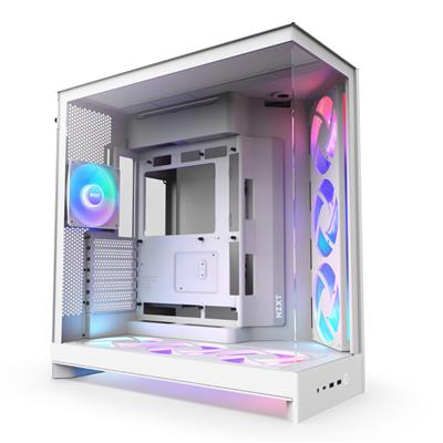 NZXT H9 Flow RGB+ Mid Tower Case White - NZXT | TechFinder UK