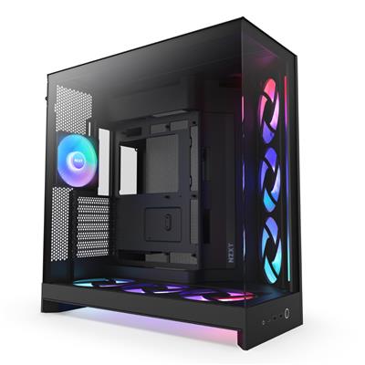 NZXT H9 Flow RGB+ Mid Tower Case Black - NZXT | TechFinder UK