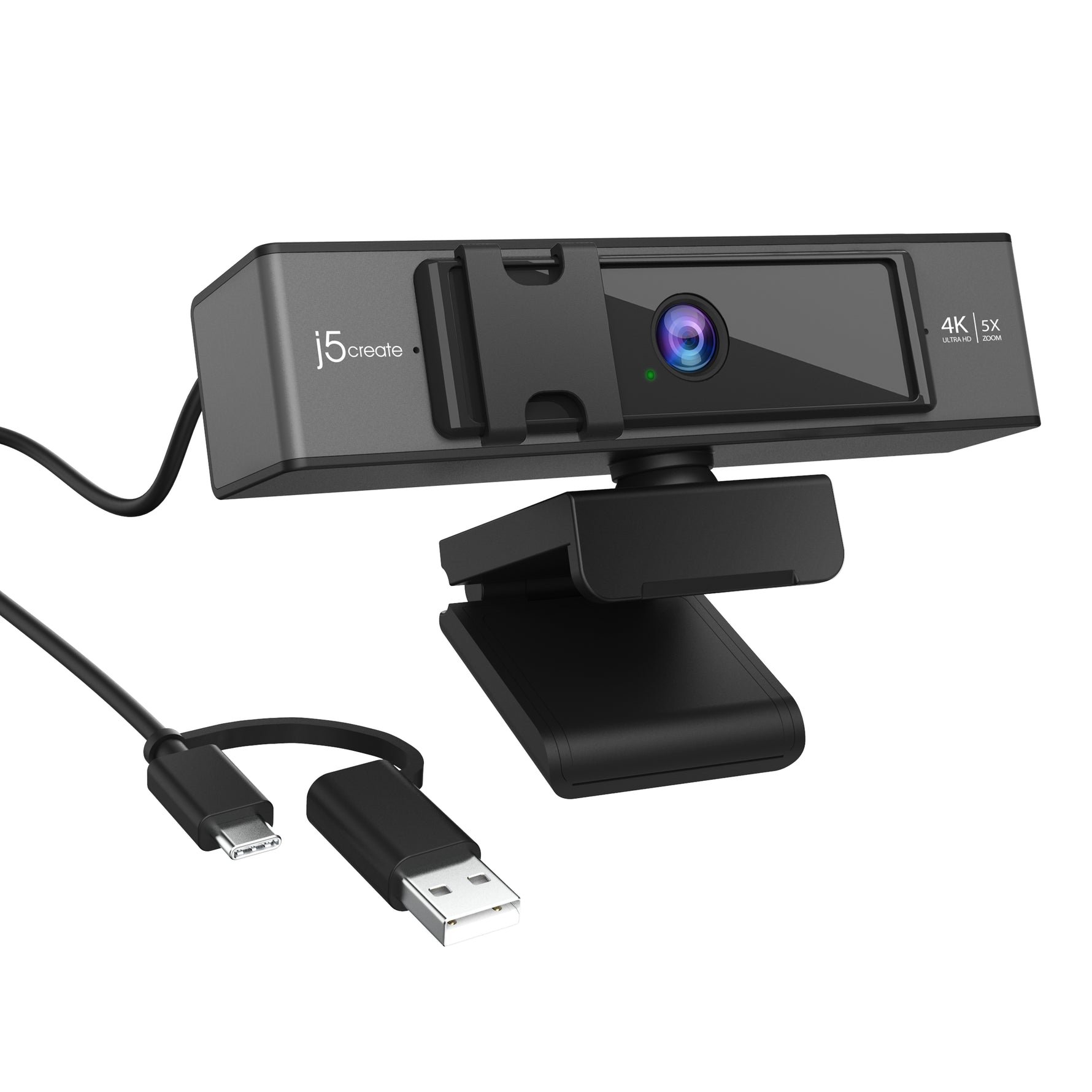 j5create JVCU435-N 4K Ultra HD Webcam with 5x Digital Zoom Black
