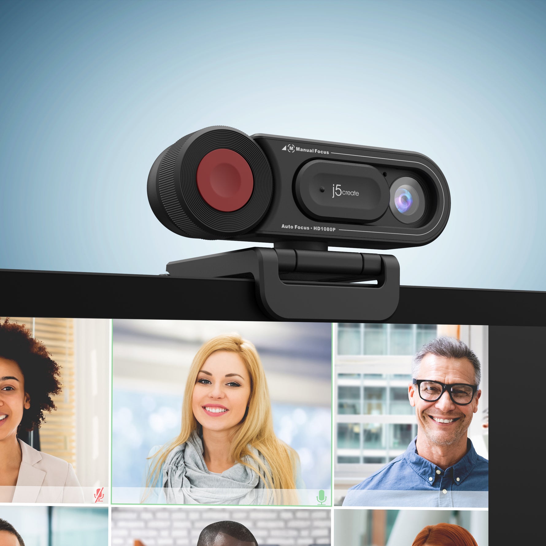 j5create JVU250-N 1080p HD Webcam with Auto-Focus Black
