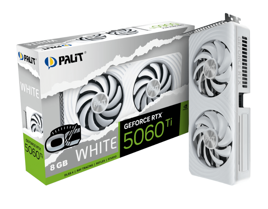 Palit GeForce RTX 5060 Ti White OC 8GB GDDR7 Graphics Card - PALIT | TechFinder UK