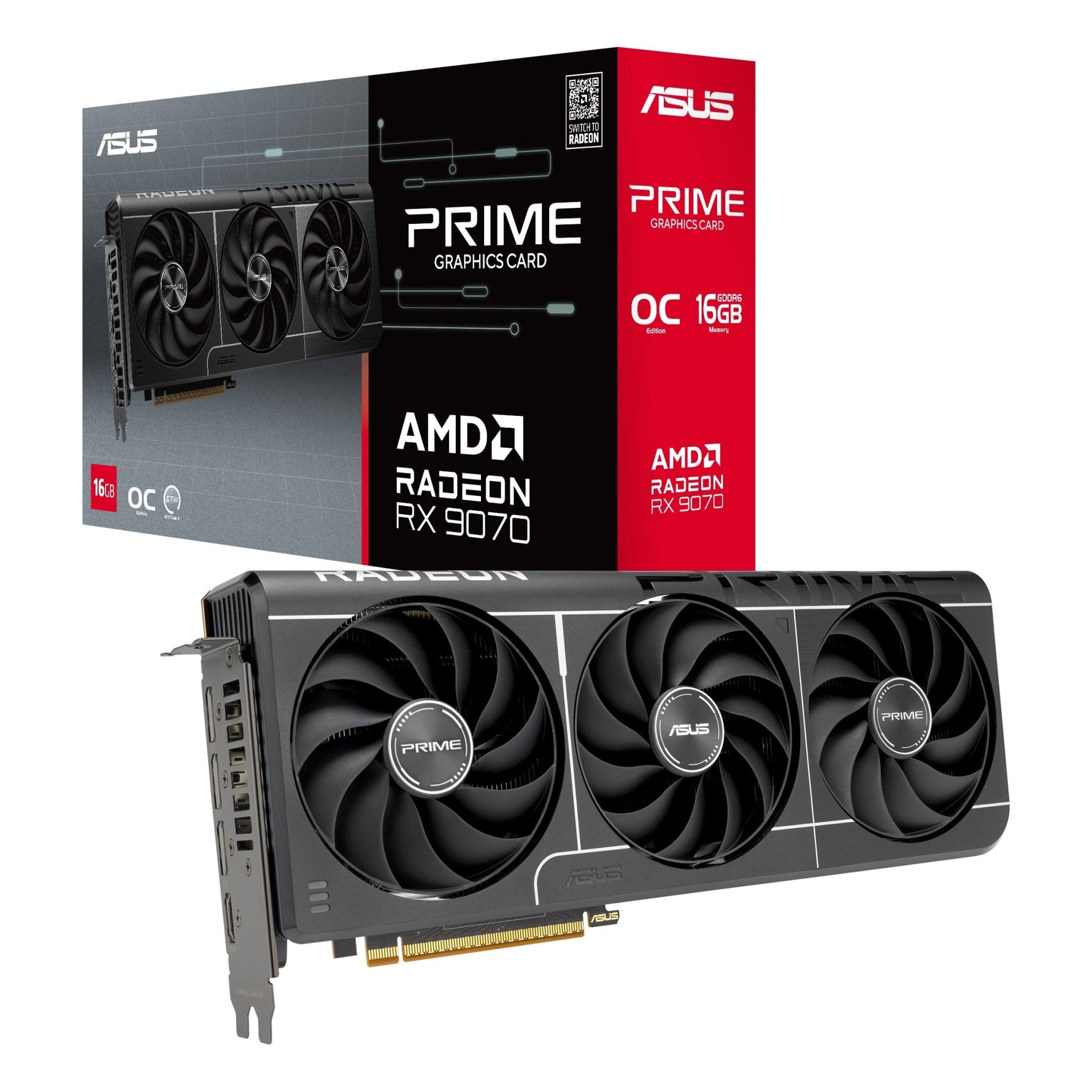 ASUS Radeon RX 9070 Prime EVO OC 16GB GDDR6 Graphics Card - ASUS | TechFinder UK