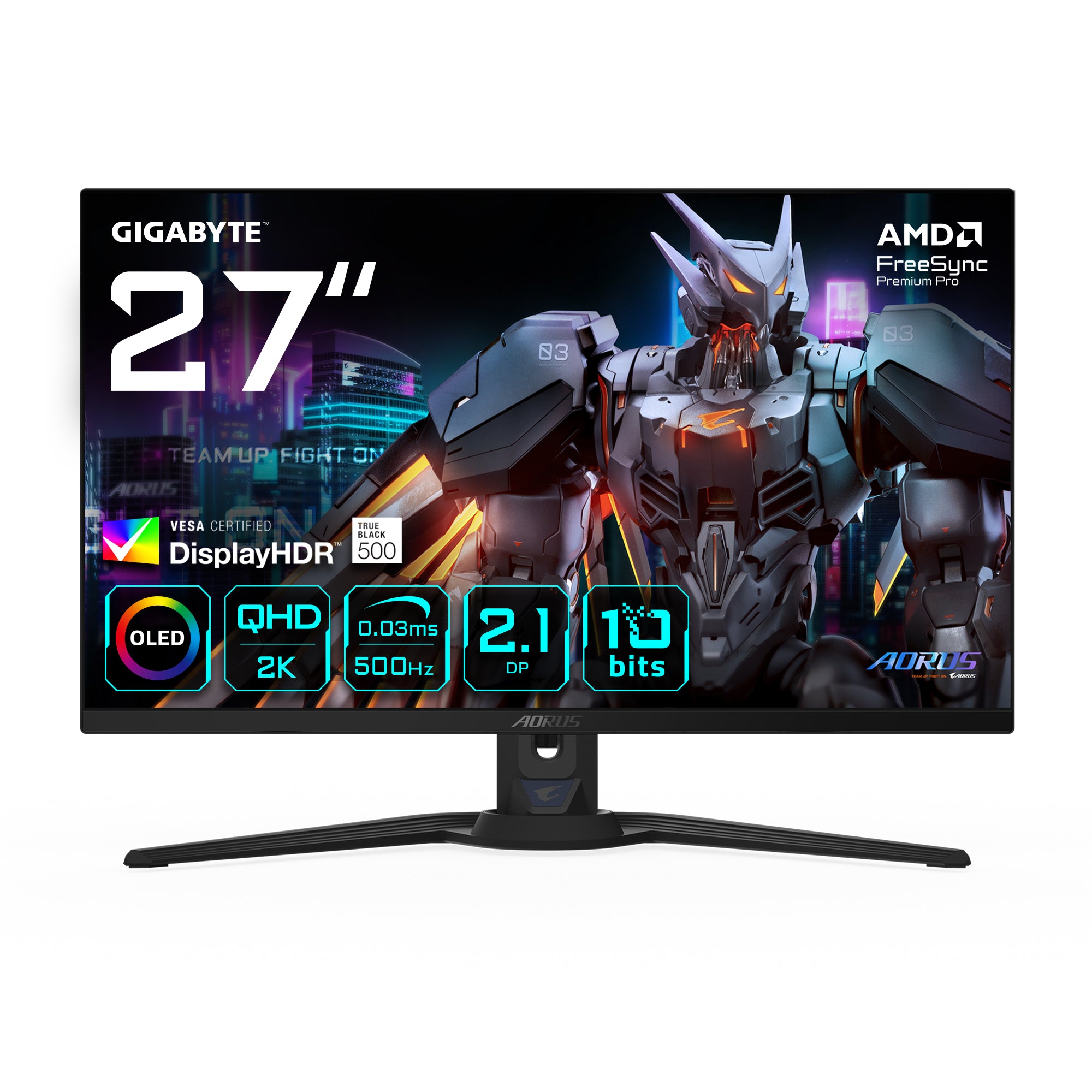 Gigabyte AORUS FO27Q5P 27" QHD 500Hz QD-OLED Gaming Monitor (Black)
