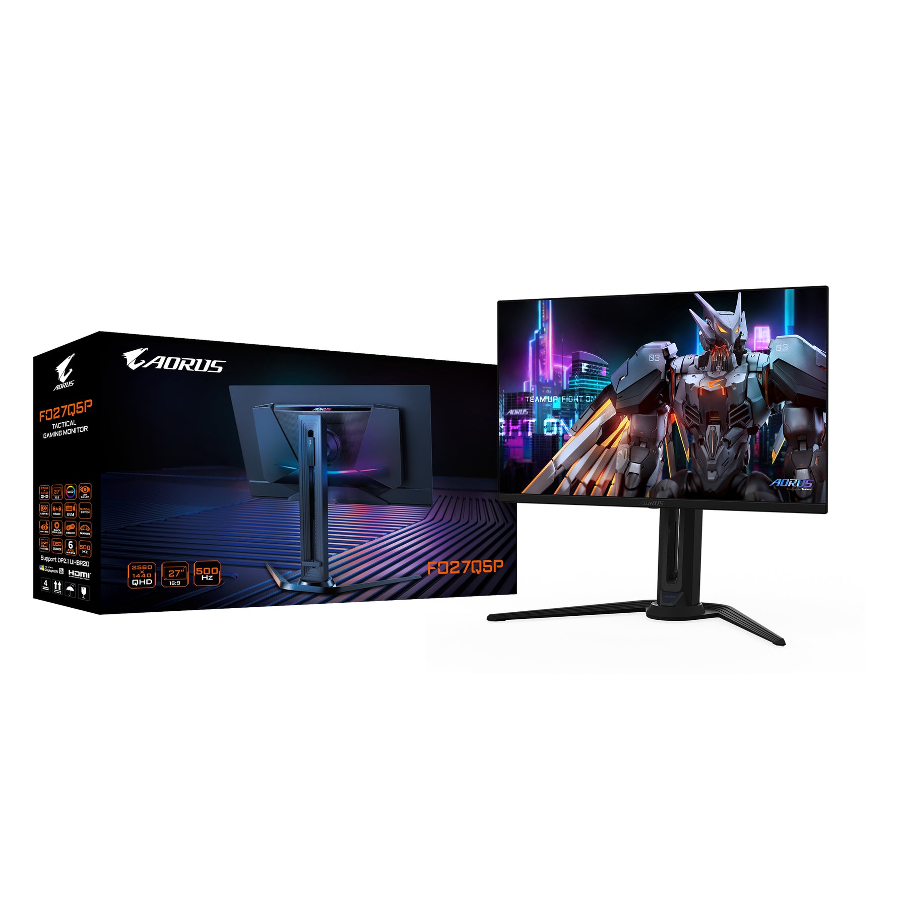 Gigabyte AORUS FO27Q5P 27" QHD 500Hz QD-OLED Gaming Monitor (Black)