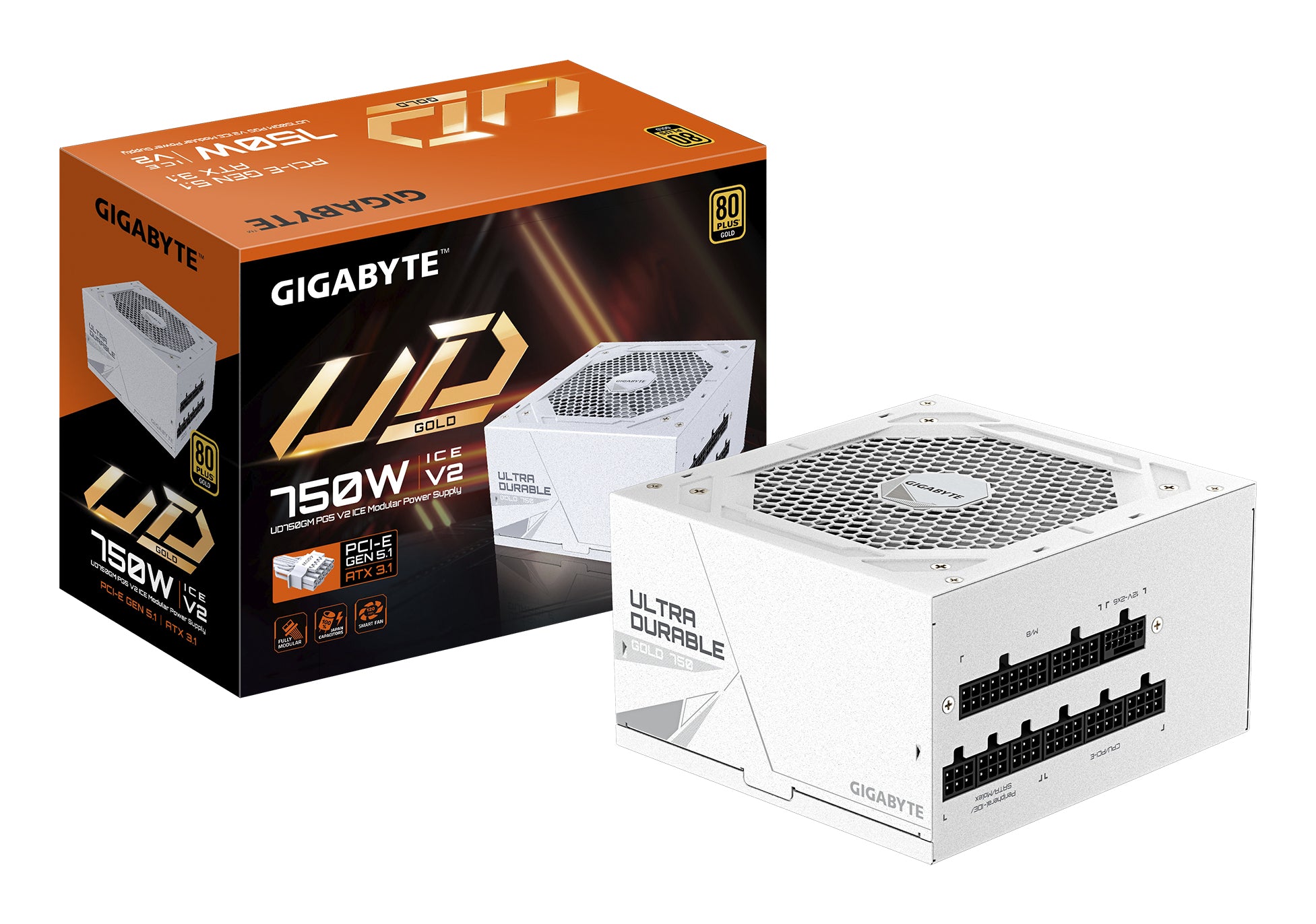Gigabyte UD750GM PG5 ICE 750W ATX 3.1 Fully Modular Power Supply White