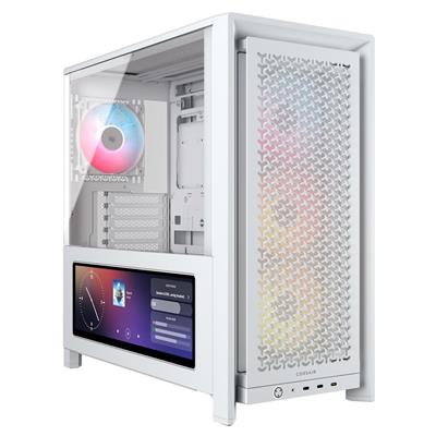 Corsair Frame 4000D LCD RS ARGB Mid Tower Case - White - CORSAIR | TechFinder UK