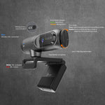 j5create JVU302-N 2K AI-Powered Webcam with Auto-Focus Black