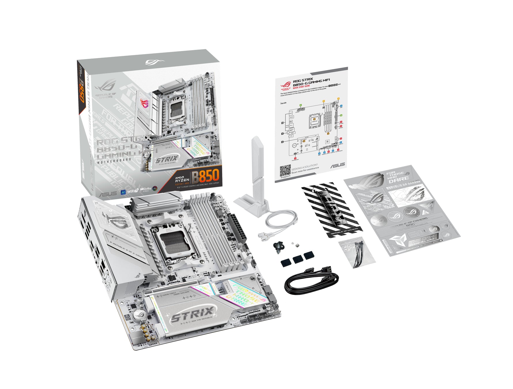 ASUS ROG Strix B850-G Gaming Wi-Fi Micro ATX Motherboard AM5 DDR5 White