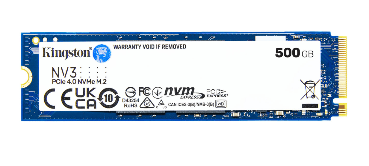 Kingston NV3 500GB M.2 NVMe PCIe 4.0 Solid State Drive - Kingston | TechFinder UK