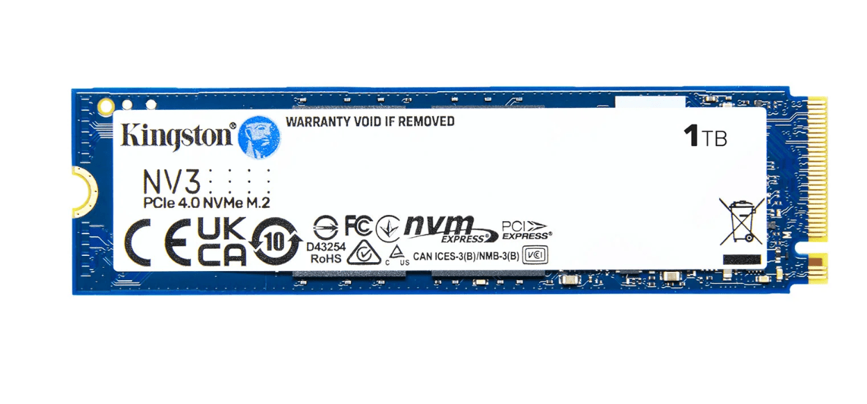 Kingston NV3 1TB M.2 NVMe PCIe 4.0 Solid State Drive - Kingston | TechFinder UK