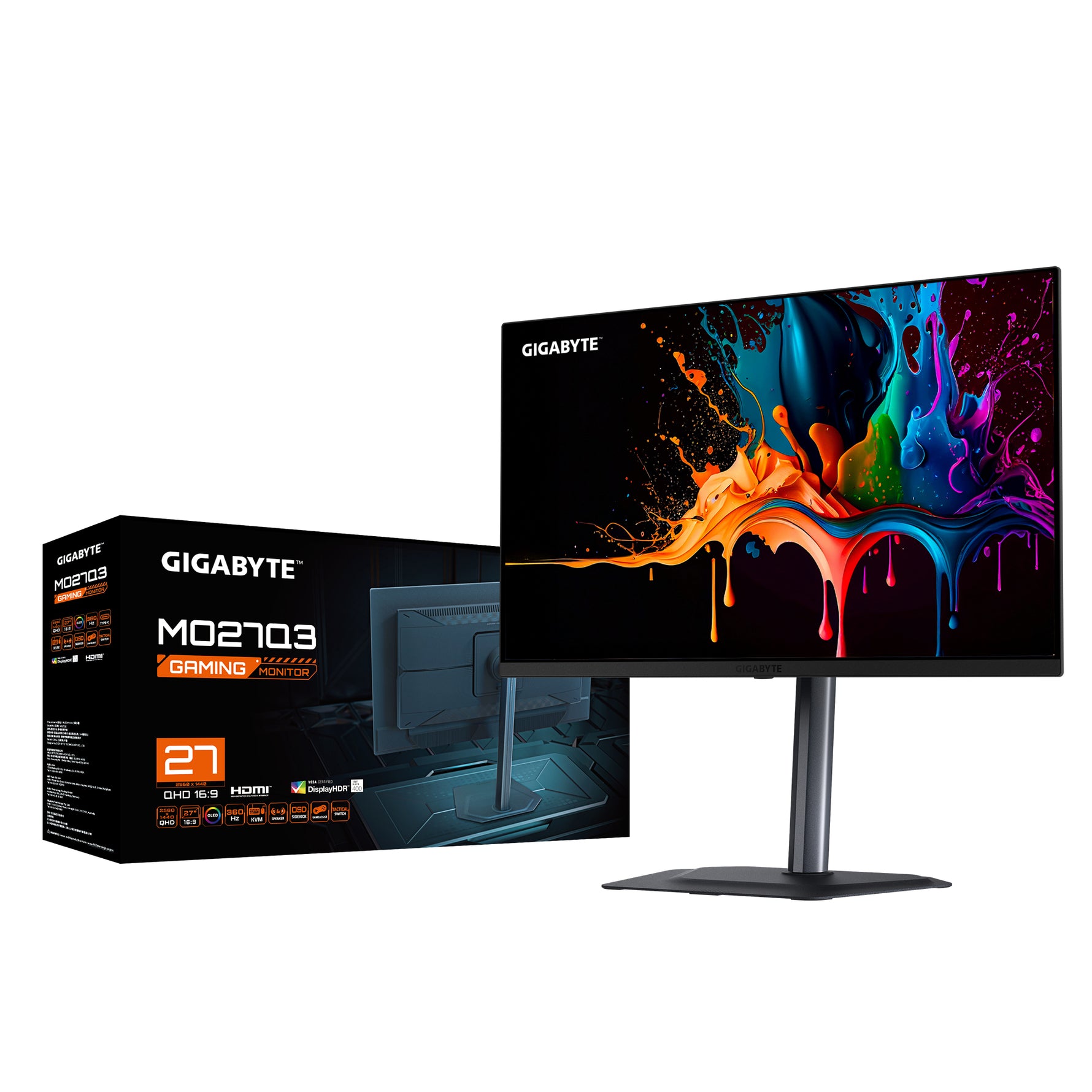Gigabyte MO27Q3 27" QHD 360Hz QD-OLED Gaming Monitor (Black)