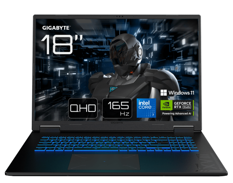 Gigabyte GAMING A18 PRO DXJ 18" Intel Core 7 240H 32GB 1TB RTX 5070 Ti Laptop - Gigabyte | TechFinder UK