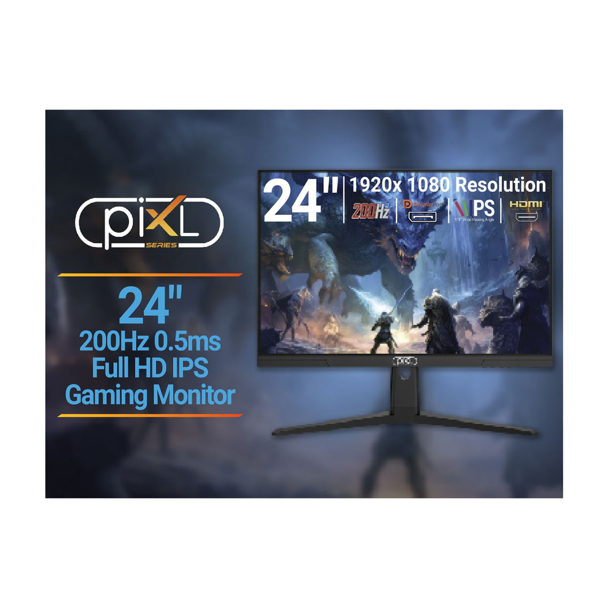 piXL X-Series GS24IDPHA 24.5 Inch Full HD IPS Gaming Monitor with 200Hz Refresh Rate