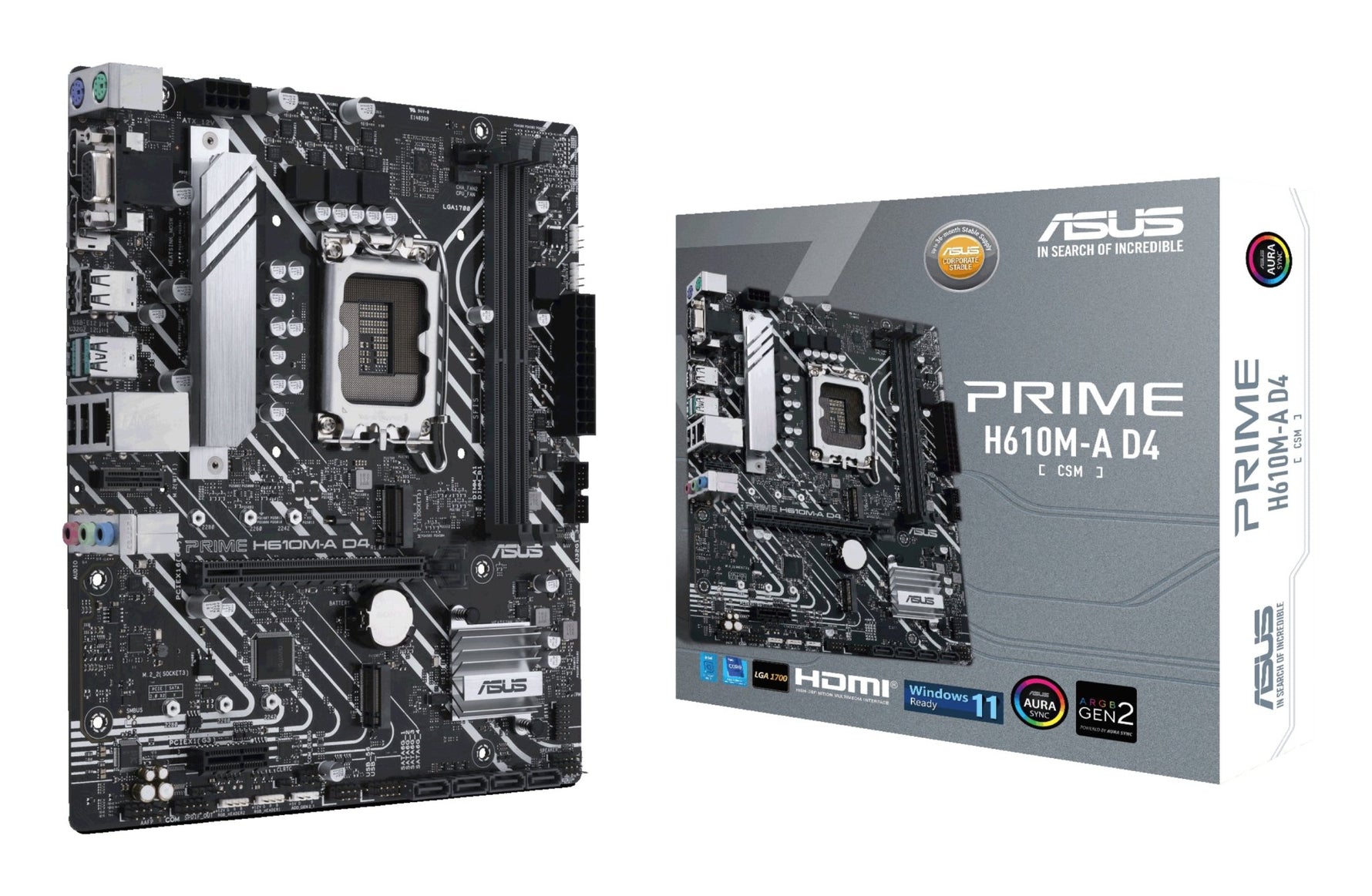 ASUS PRIME H610M - A D4 - CSM Intel H610 LGA 1700 micro ATX - ASUS | TechFinder UK