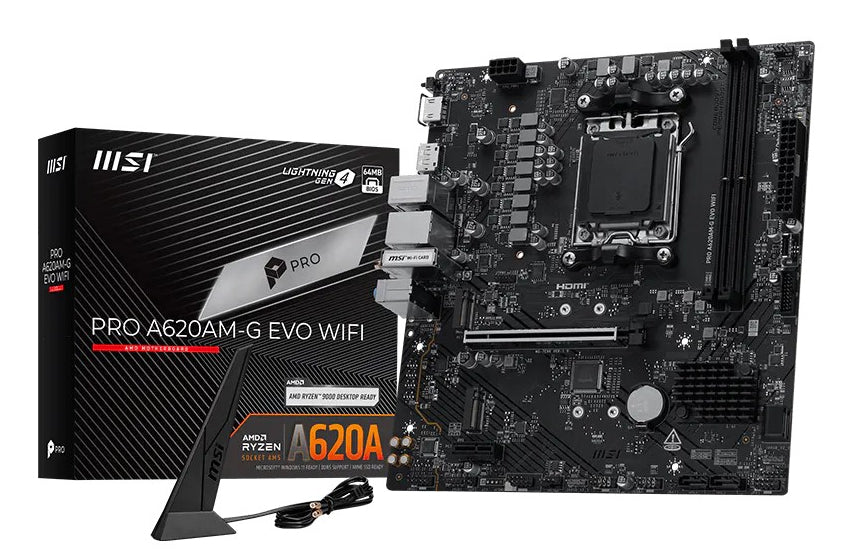 MSI PRO A620AM - G EVO WIFI A620 AM5 Micro ATX DDR5 Motherboard - MSI | TechFinder UK