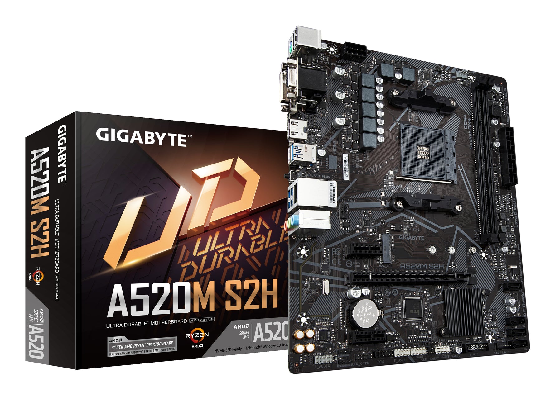 GIGABYTE A520M S2H AMD A520 Socket AM4 micro ATX