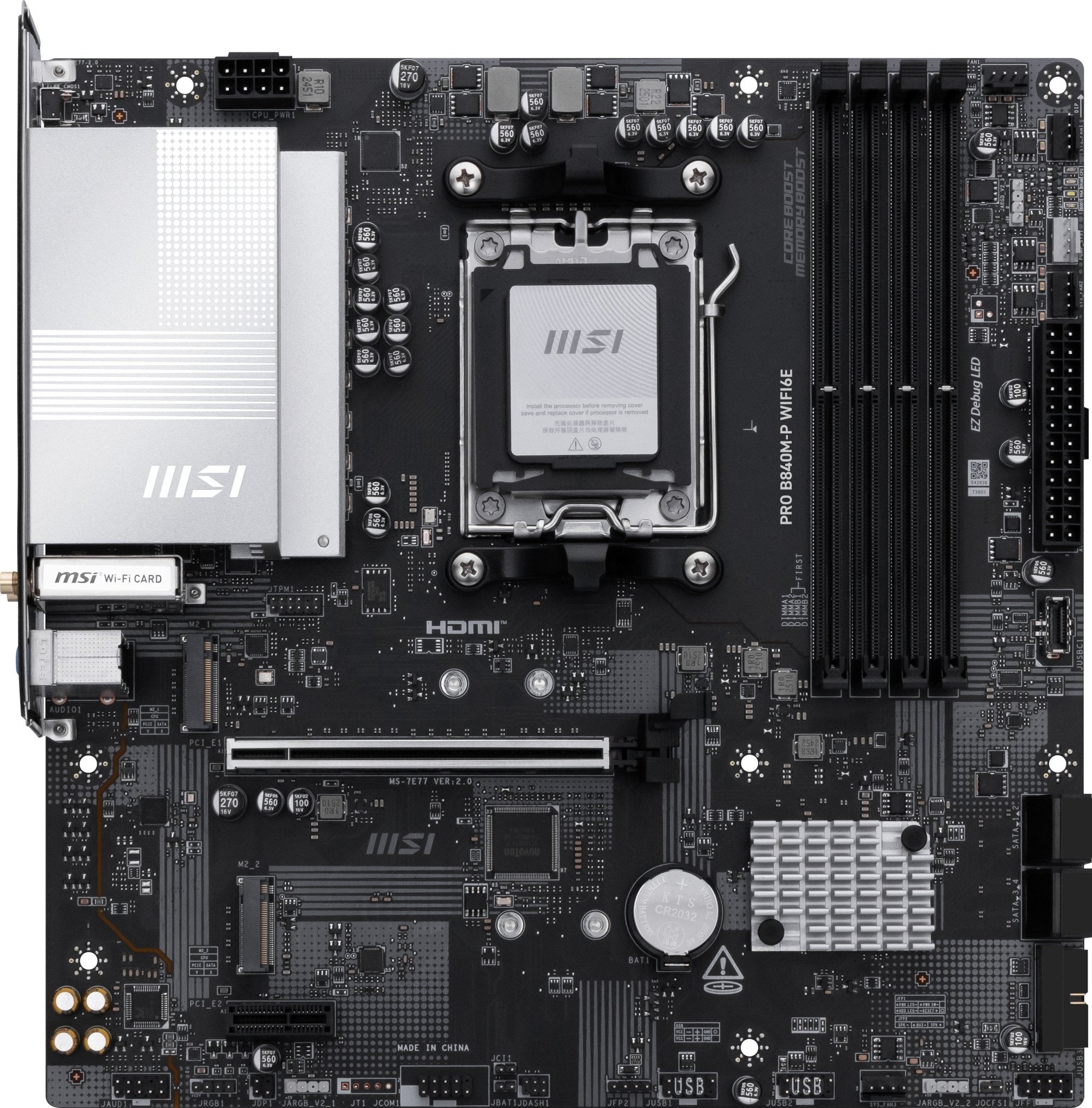 MSI PRO B840M - P WiFi6E AM5 Micro ATX Motherboard - MSI | TechFinder UK