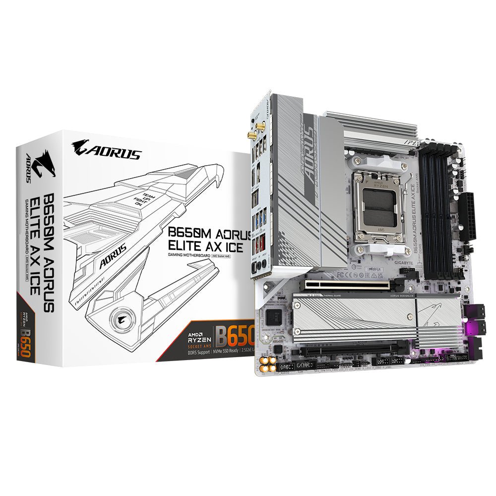 GIGABYTE B650M AORUS ELITE AX ICE B650 AM5 mATX Motherboard - GIGABYTE | TechFinder UK