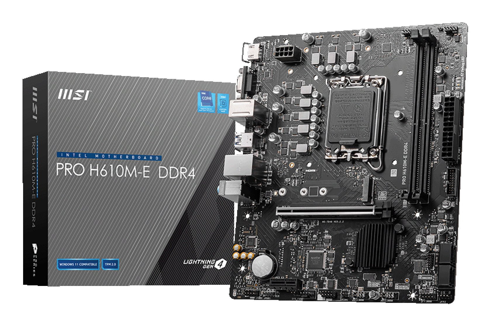MSI PRO H610M - E DDR4 motherboard Intel H610 LGA 1700 micro ATX - MSI | TechFinder UK
