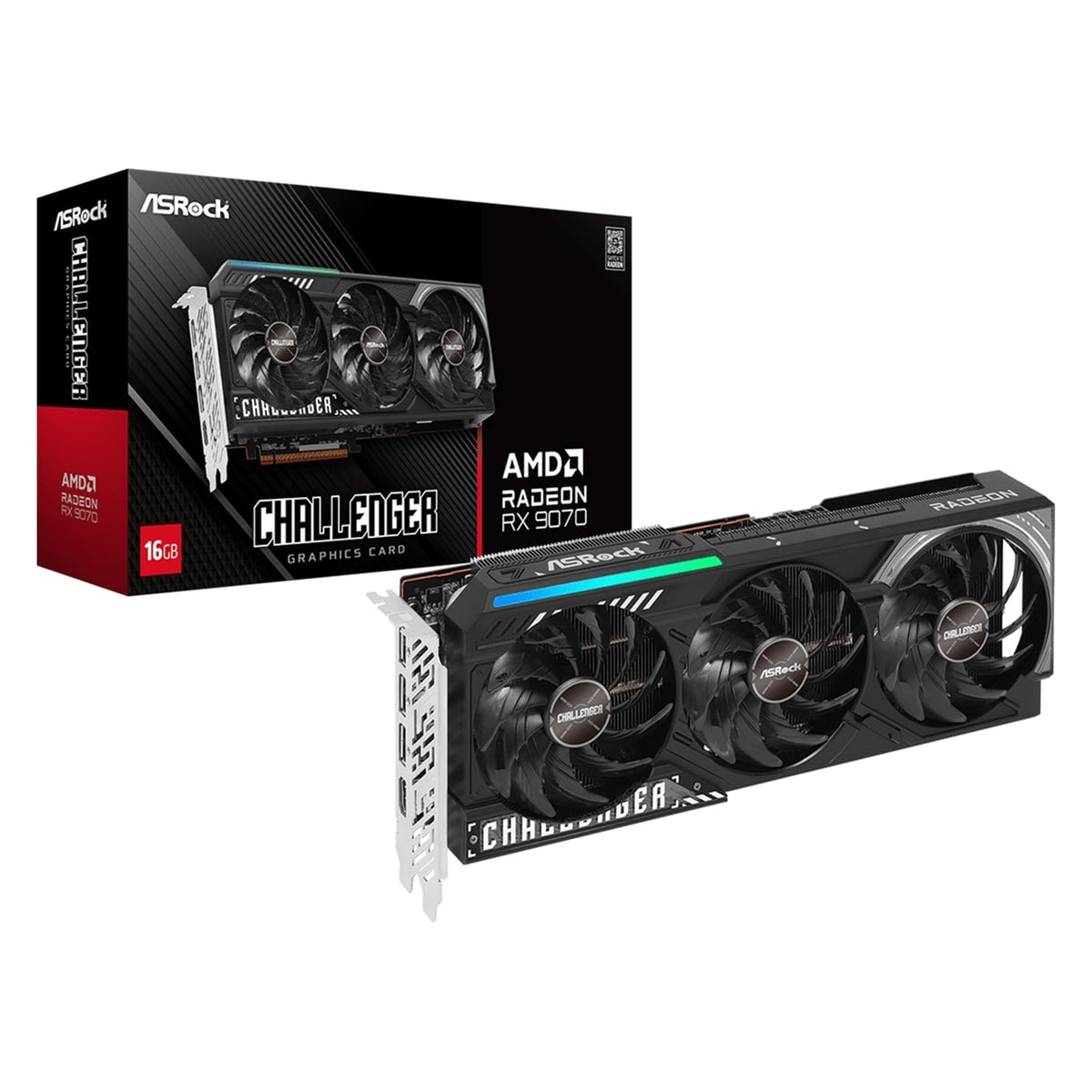 ASRock AMD Radeon RX 9070 Challenger OC 16GB GDDR6 Graphics Card