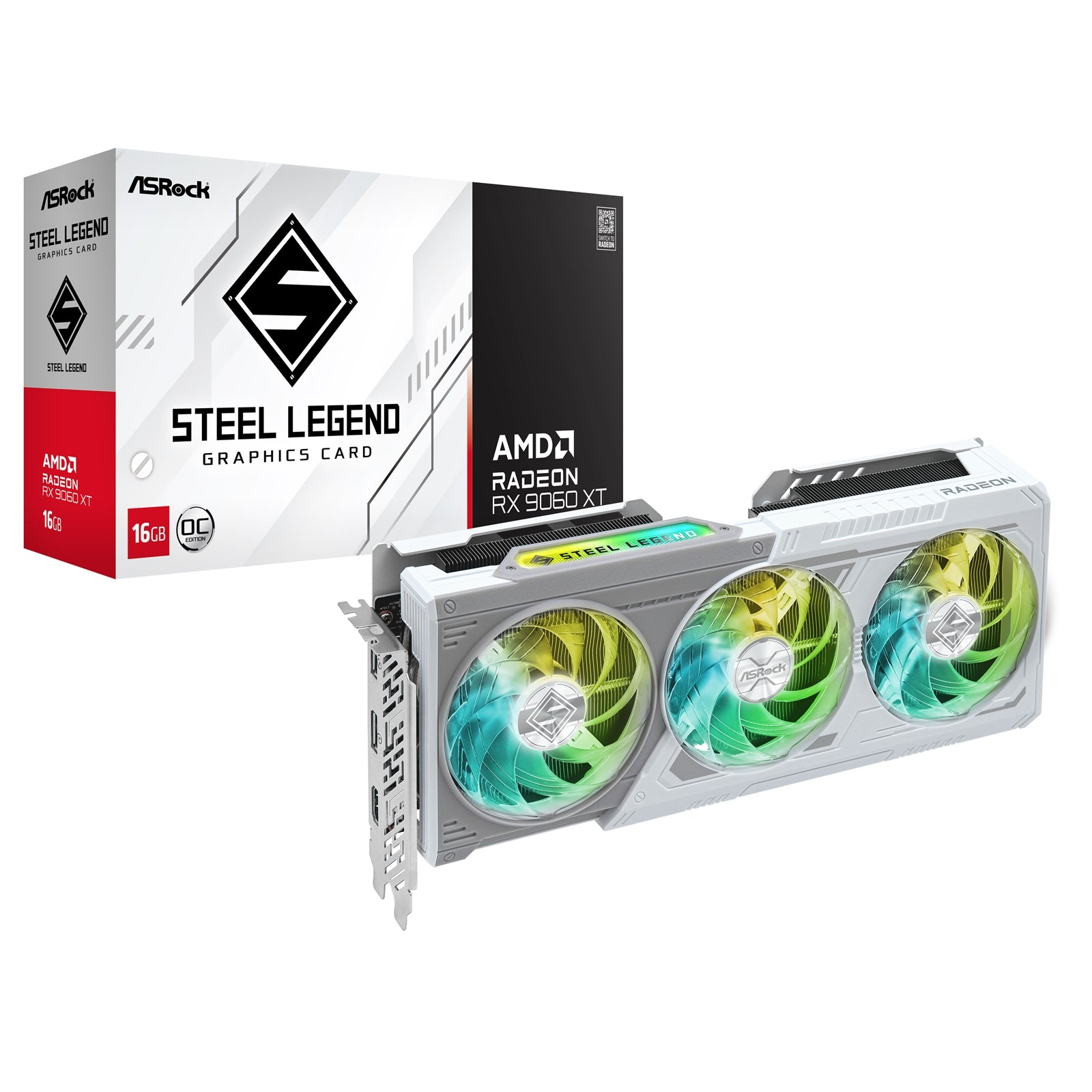 ASRock AMD Radeon RX 9060 XT Steel Legend OC 16GB GDDR6 Graphics Card