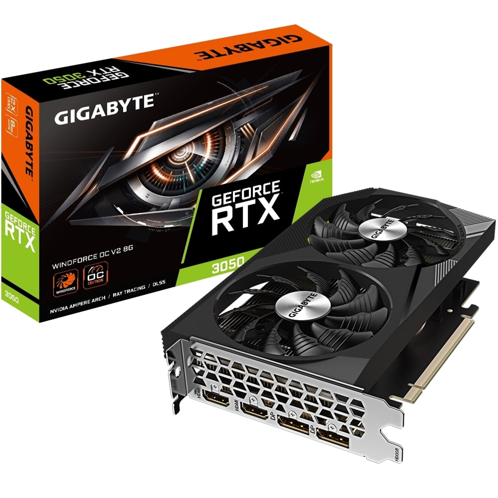 Gigabyte NVIDIA GeForce RTX 3050 WINDFORCE OC V2 8GB GDDR6 Graphics Card