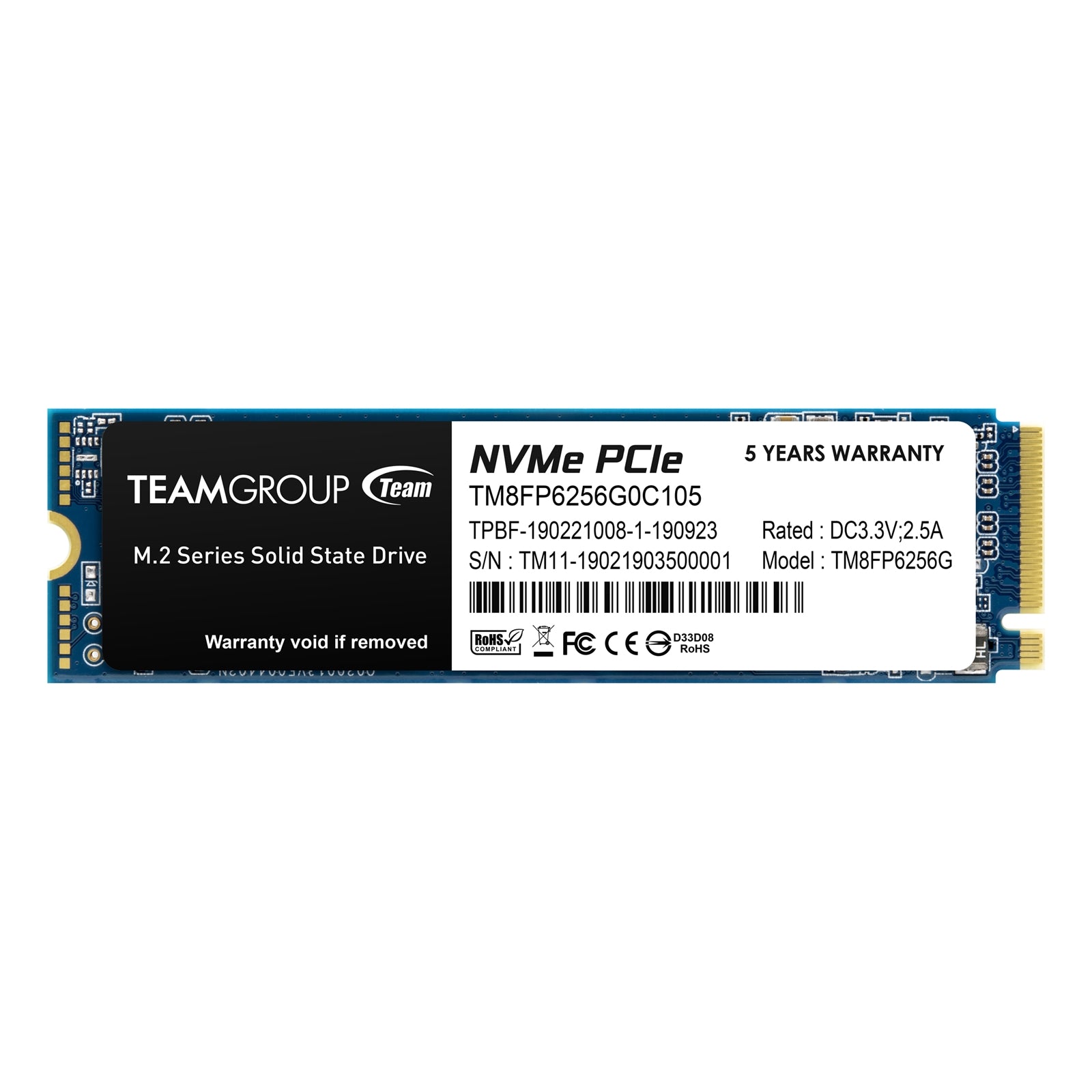 Team MP33 (TM8FP6256G0C101) 256GB NVMe M.2 Interface