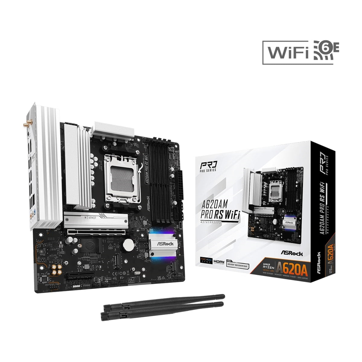 ASRock A620AM Pro RS WiFi AMD AM5 Socket Motherboard