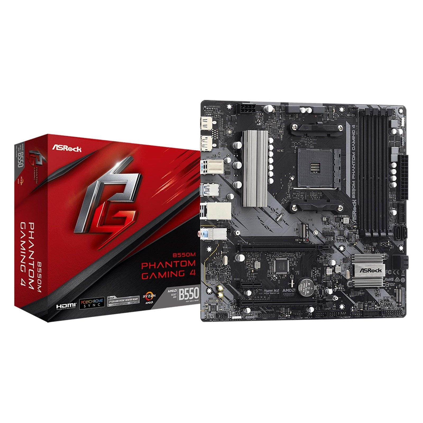 ASRock B550M Phantom Gaming 4 AMD AM4 Socket Motherboard