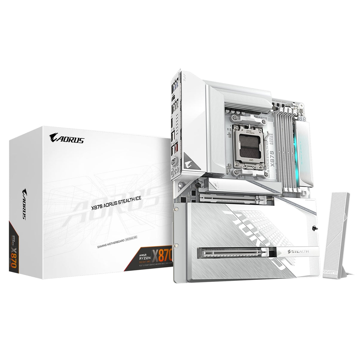 Gigabyte X870 AORUS STEALTH ICE AMD AM5 Socket Motherboard