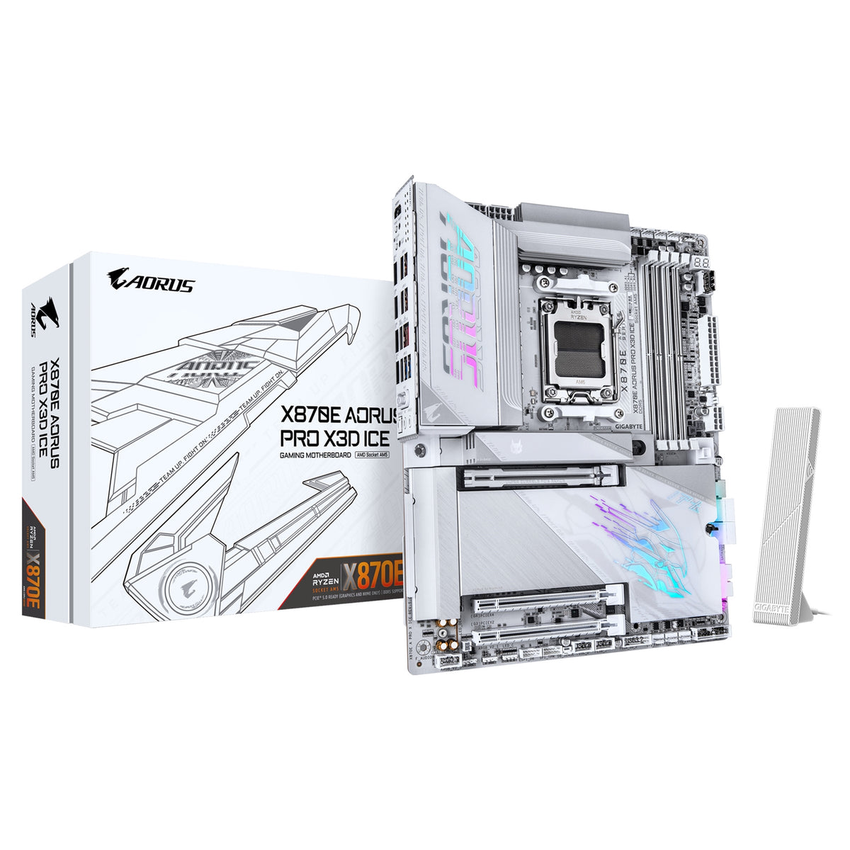 Gigabyte X870E AORUS PRO X3D ICE AMD AM5 Socket Motherboard