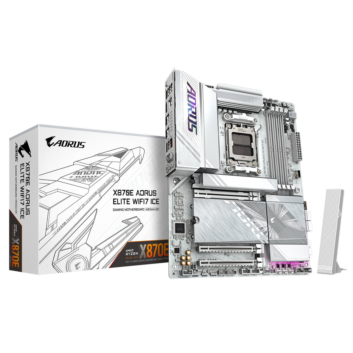 Gigabyte X870E AORUS ELITE WIFI7 ICE AMD AM5 Socket Motherboard