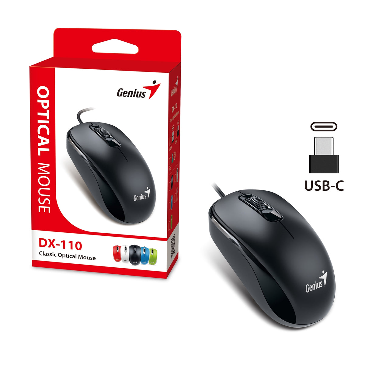 Genius DX-110 Wired USB-Type C Plug and Play Mouse